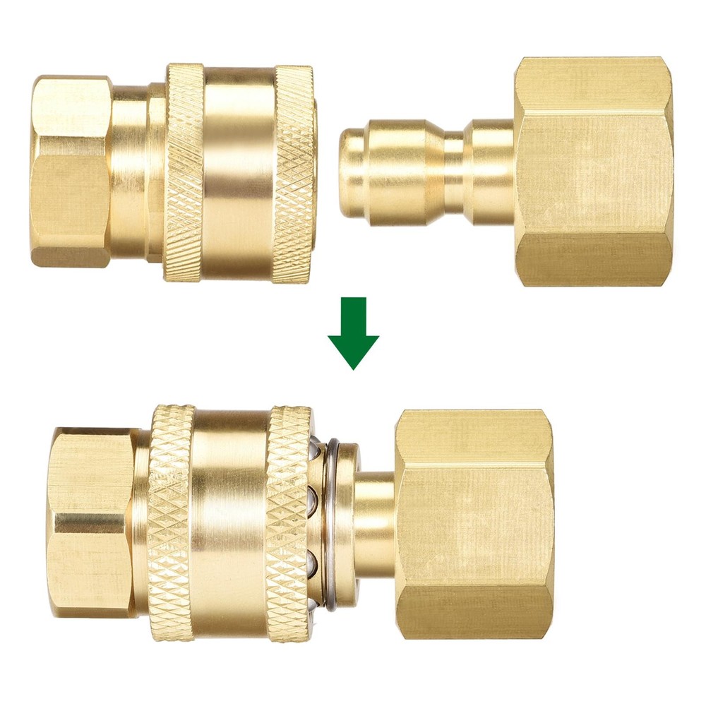 Brass Quick Connect Set M18 & M14x1.5 Female Thread