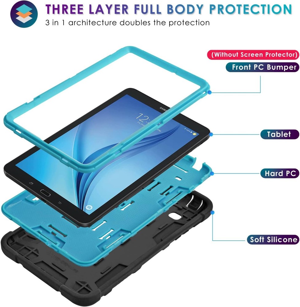 Case for Samsung Galaxy Tab E 8.0" 2016, Shockproof, Multi-Angle Kickstand