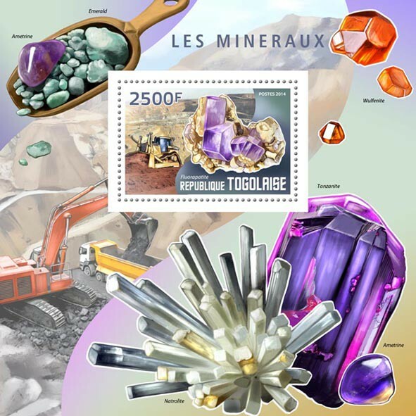 2014 TOGO MNH. MINERALS.  Y&T Code: 856  |  Michel Code: 5990 / Bl.1018