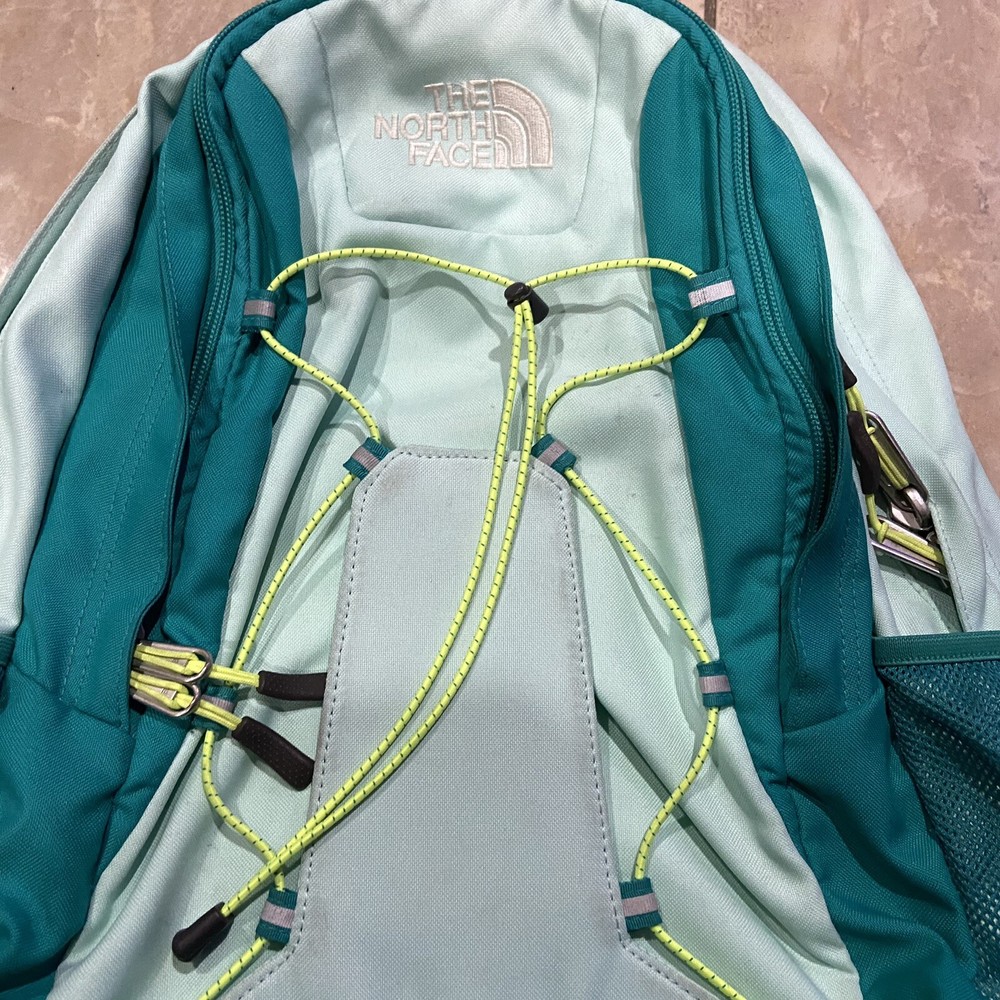 The North Face Jester Backpack Neon Green, Blue Zip Daypack