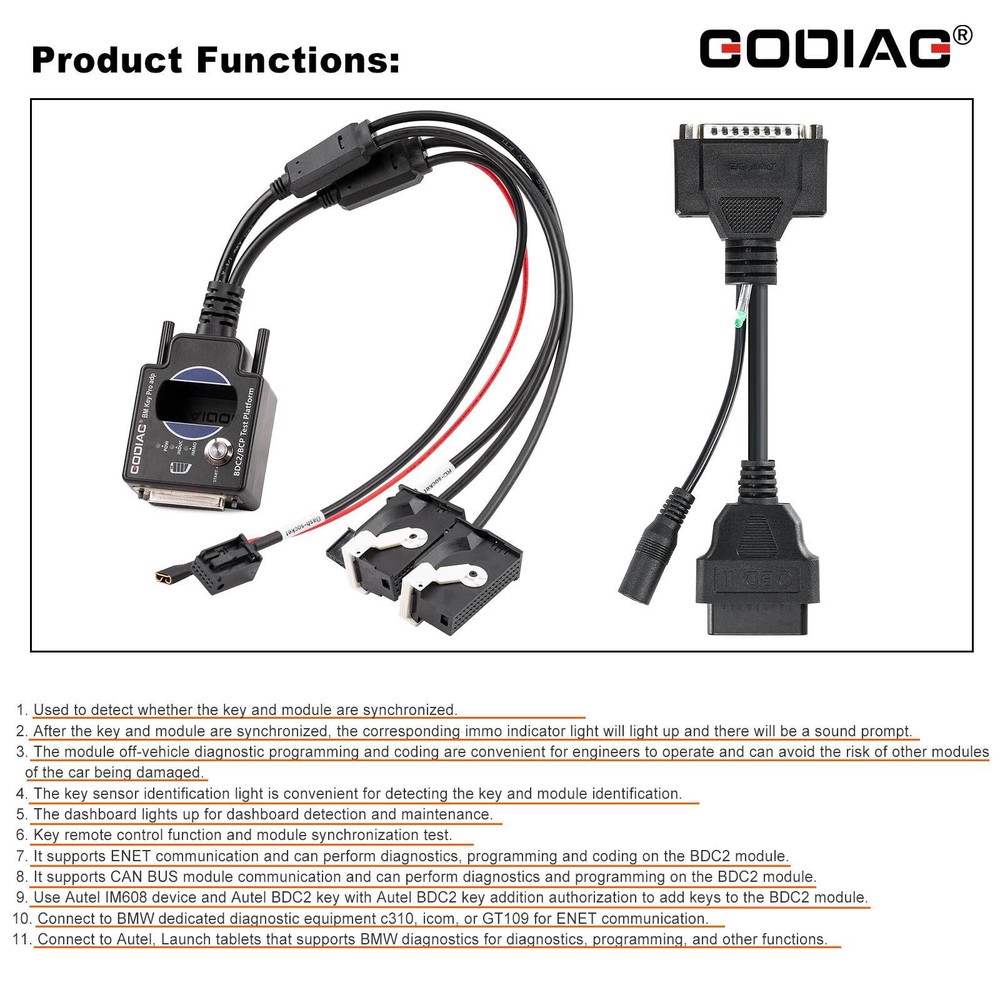GODIAG BDC2/BDC3/BCP Test Platforms for Diagnostics/ Program Key Synchronization