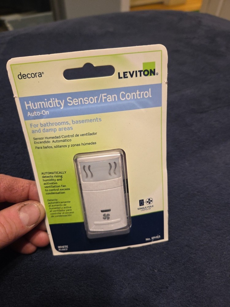 Leviton Decora Humidity Sensor/Fan Control IPHS5, White,