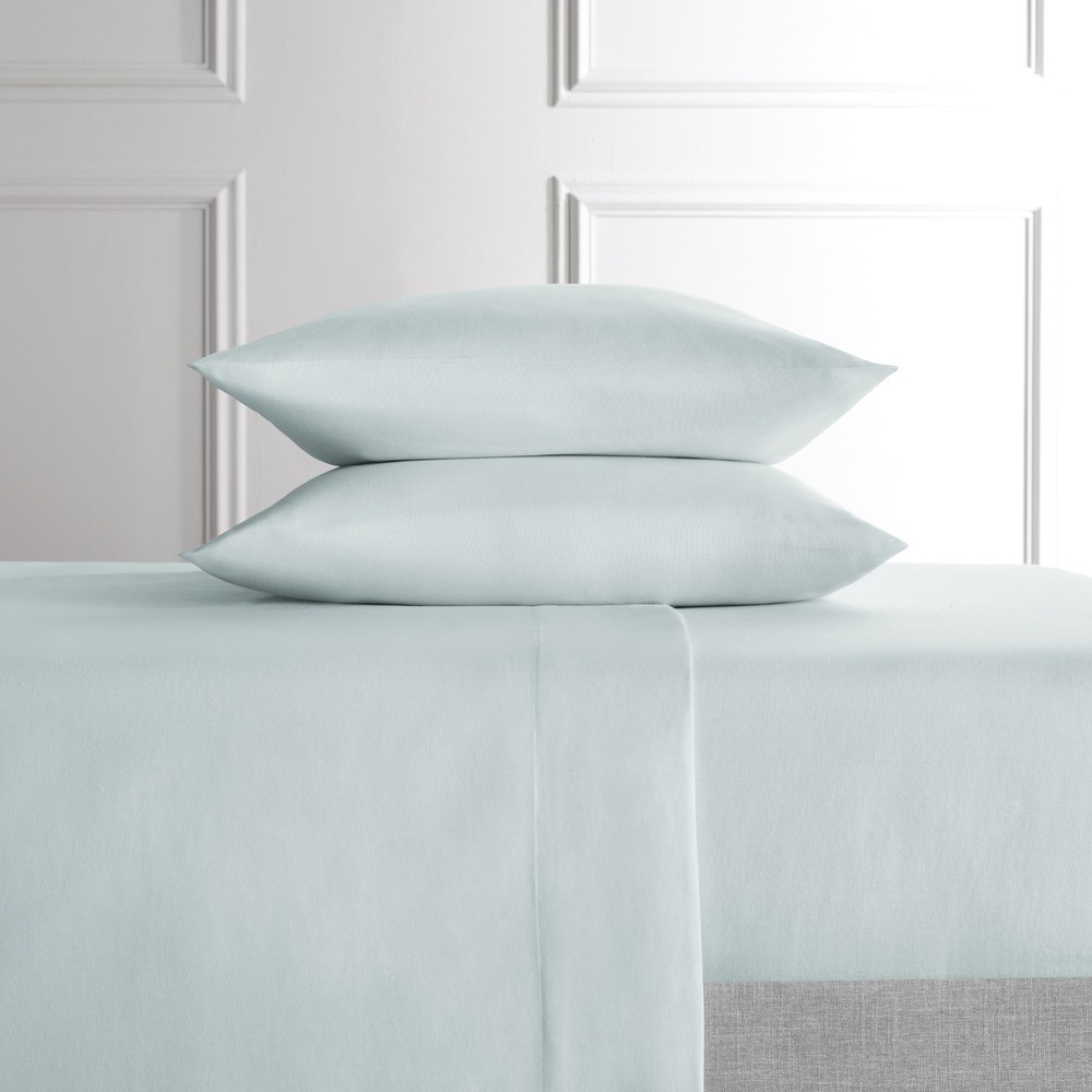 4-Piece Tan Lyocell & Linen Blend Percale Bed Sheet Set Queen