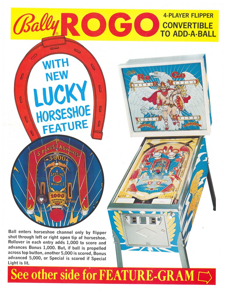 Rogo Bally Pinball Flyer / Brochure / Ad /