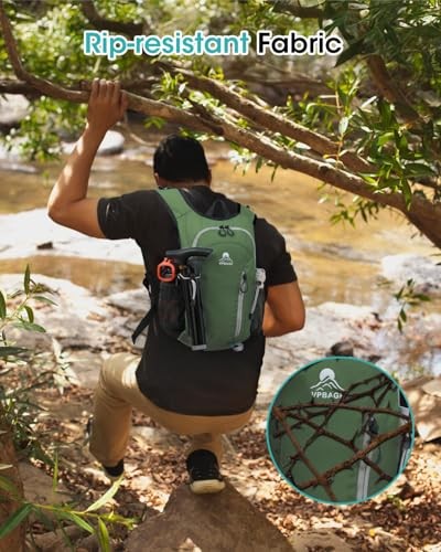 Small Hiking Backpack with Front Phone Holder, Packable Back pack Olivegreen-