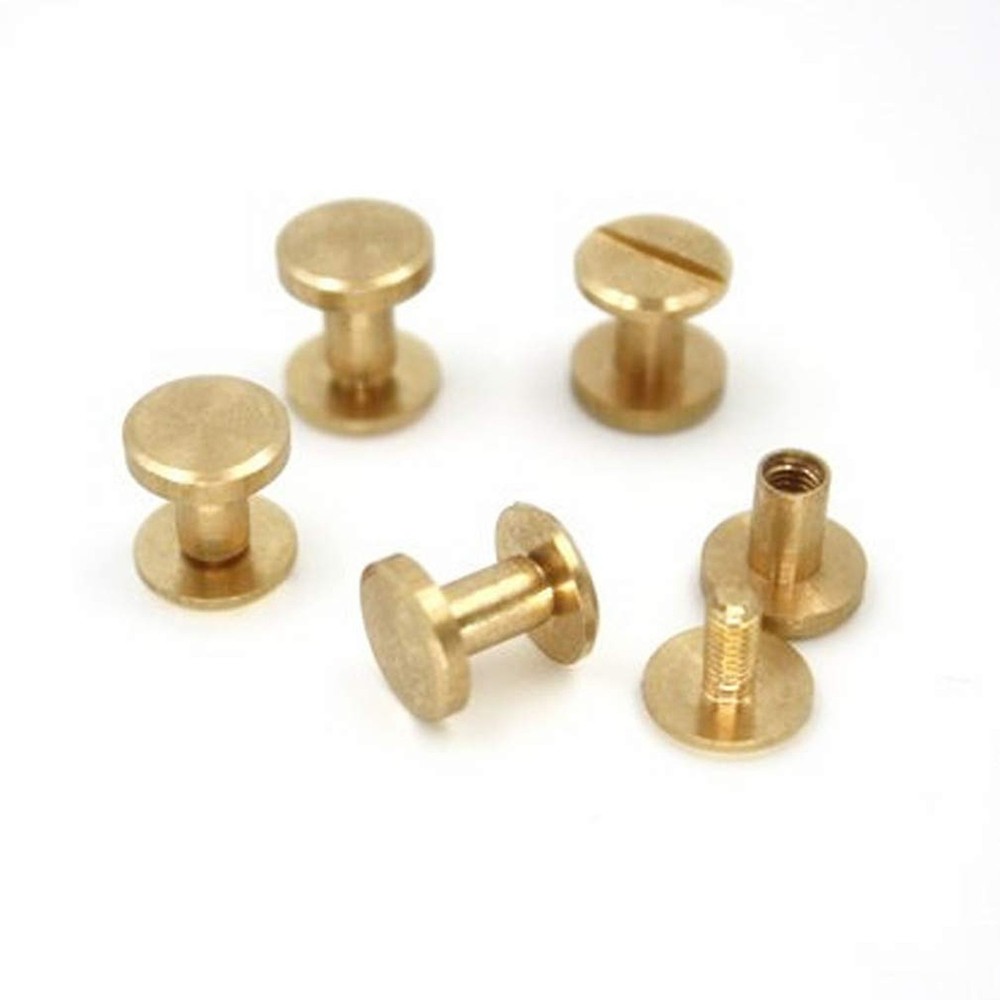 20 Sets 8x4x6mm Solid Brass Button Studs Rivets Screwback Screw Back Spots fo...
