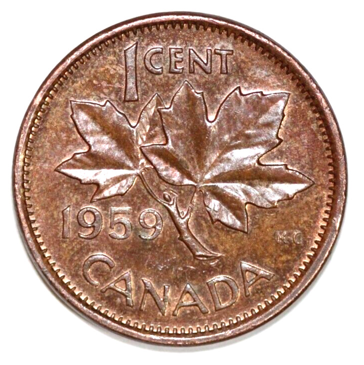 Canada 1959 Cent Elizabeth II 19mm