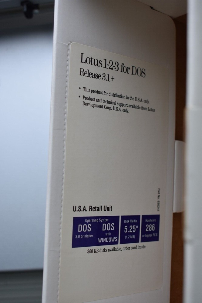 Lotus 123 for DOS Release 3.1+