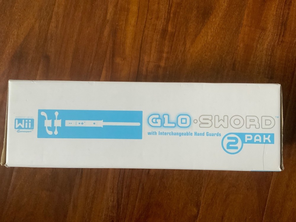 Wii Glo Sword 2 Pack Blue & Red with Interchangeable Hand Guards