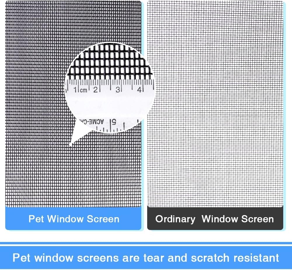 59x200" Pet Proof Window Screen Mesh Roll Replacement,Charcoal,Scratch Resistant