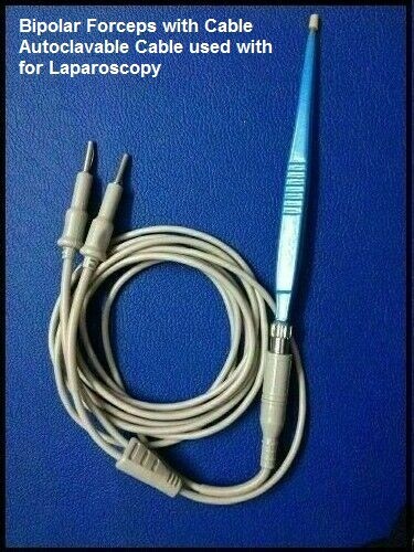 Electros.urgical Mini Cautery Bipolar Forceps with Silicon Cable Laparoscopy Hea