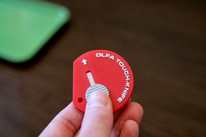 TK-4R Olfa Multi-Purpose Touch Knife, Retractable Blade, Red, Pack of 3