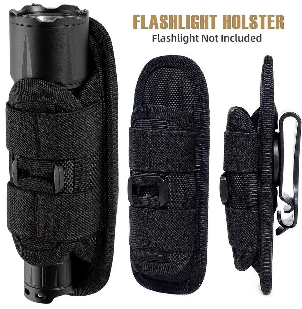 360° Rotatable Tactical LED Flashlight Holster Torch Holder Duty Belt Pouch Case