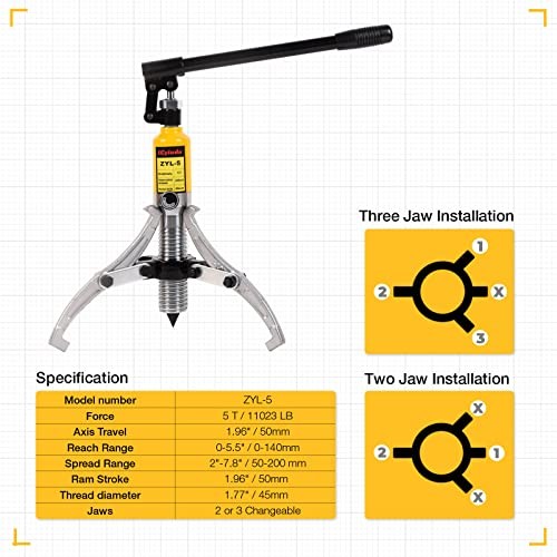 Hydraulic Gear Puller Hydraulic Puller Kit Bearing Puller with Case 2 or 5 Ton