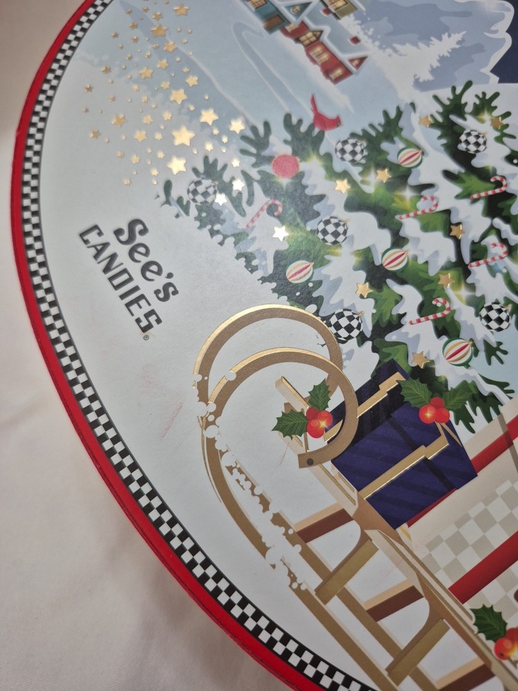 See’s Candies Holiday Box 2022 Empty w/ Insert – Refillable Gift Display