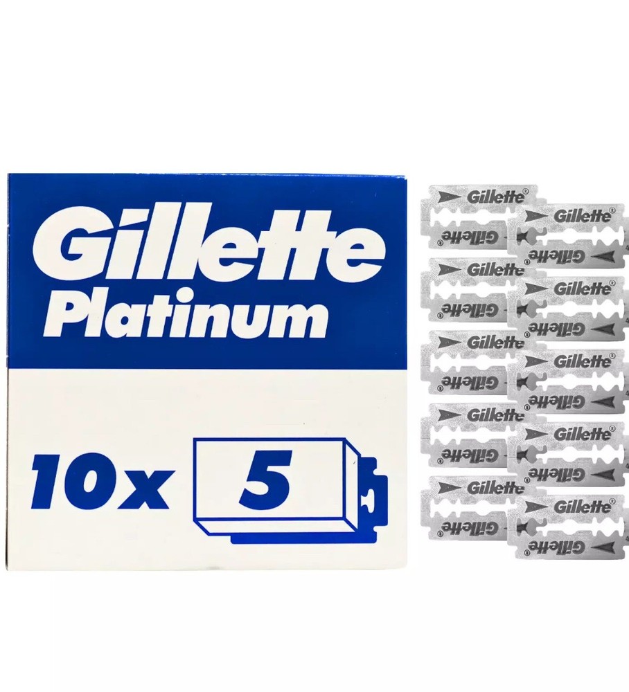 Gillette Platinum Double Edge Razor Blades - 50 Count