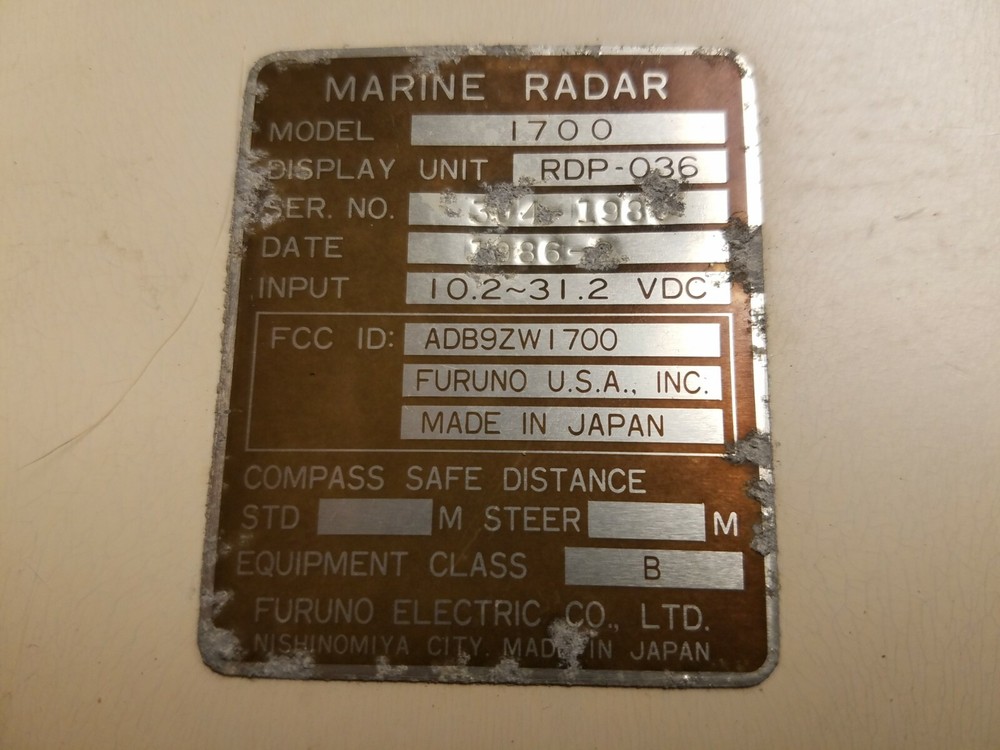 Furuno 1700 Radar Display