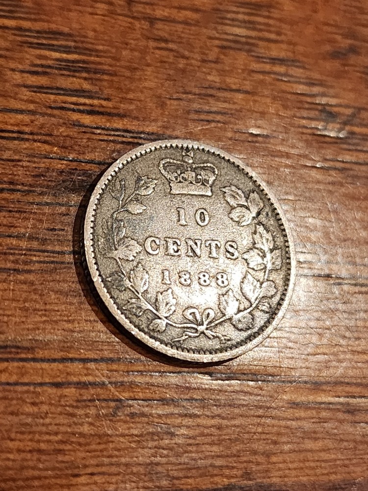 1888 Canada 10 Cents Silver Coin