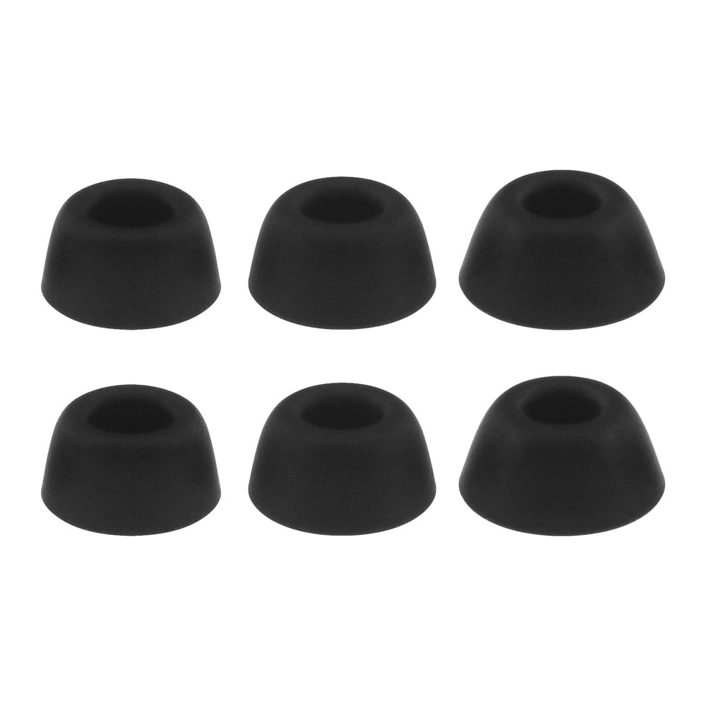 Micro Traders 3 Pairs Silicone Earbuds Ear Tips Compatible with large, Black