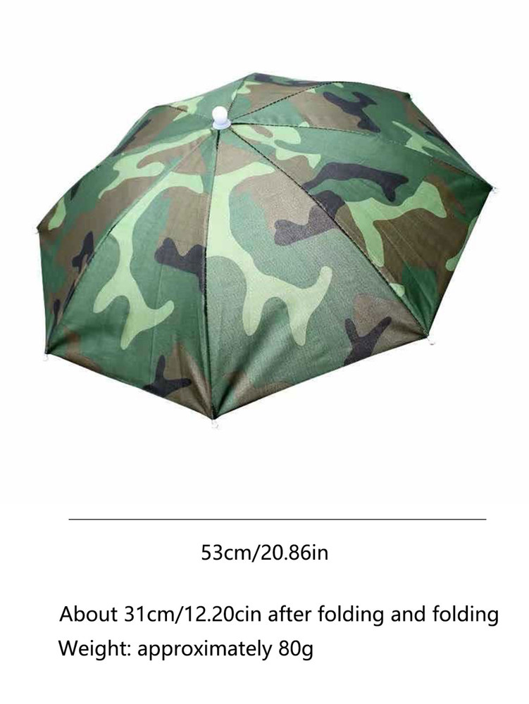 Rainproof Umbrella Head Mounted Sunshade Hat Umbrella Nylon Material Portable