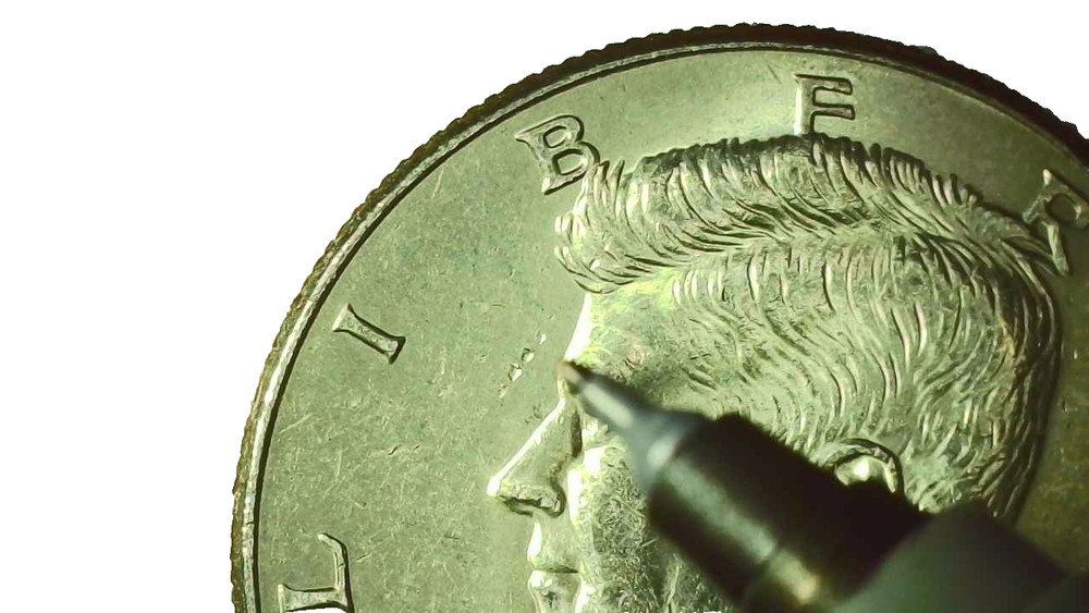 1998D Kennedy Half Dollar Error - Struck Through Obverse - #253