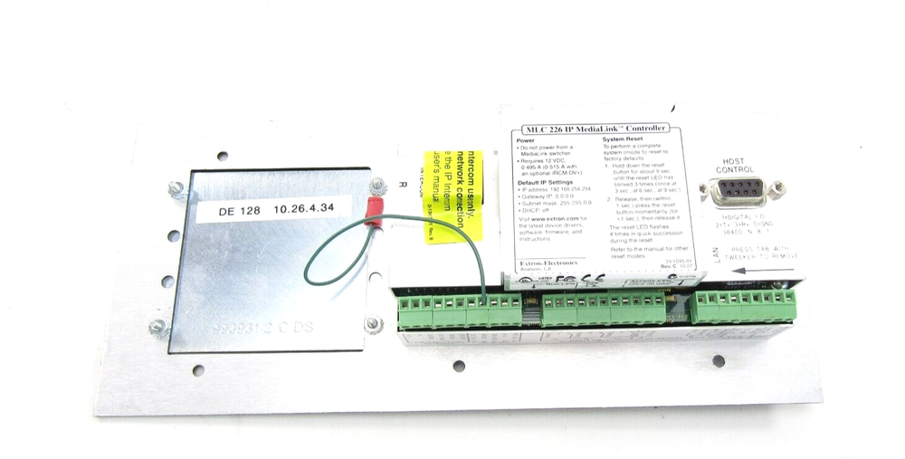 Extron Media Link MLC 226 IP AAP Secondary Control Panel