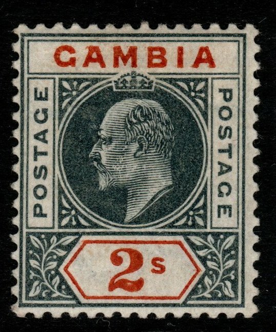 GAMBIA SG54 1902 2/- DEEP SLATE & ORANGE MTD MINT