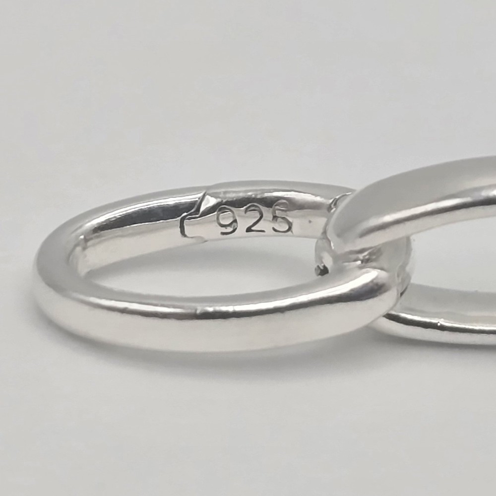 .925 Sterling Silver Oval Double Link Push Hinge Lever Clasp 23x8mm Extender