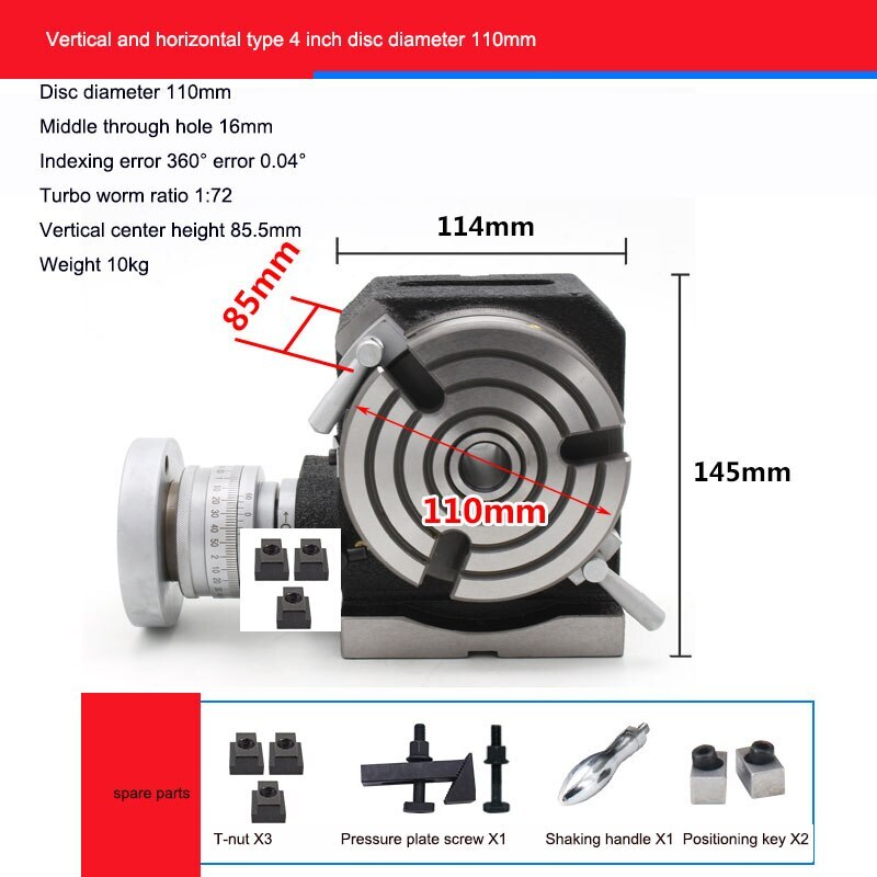Milling Machine Horizontal Indexing Plate Milling Machine Rotary Table Divider