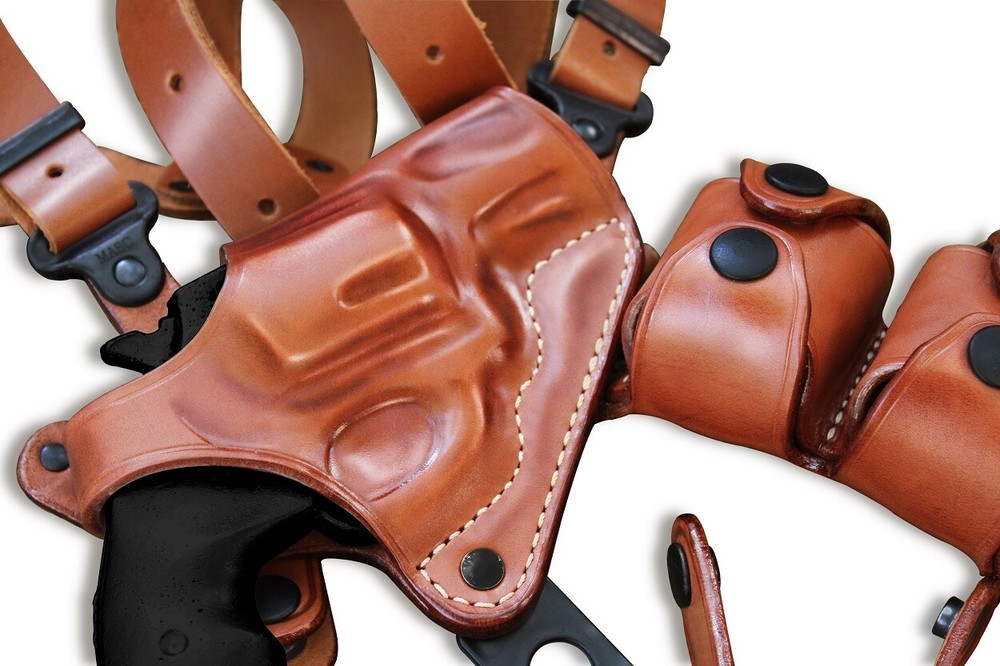 Horizontal Shoulder Holster Fits, Colt Python 357 Magnum 2-1/2" Barrel #1305#