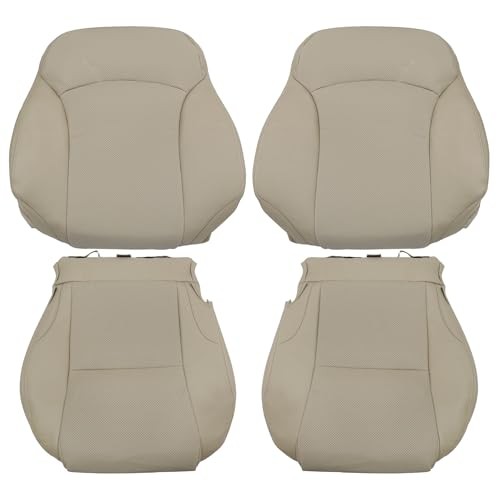 Front Driver & Passenger Bottom & Top Lean Back Replacement Leather Seat Tan