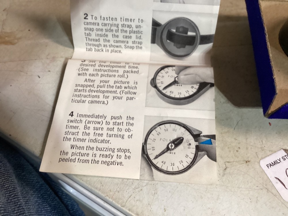 Vintage Polaroid Development timer #128 Original Packaging & light meter 625 gc