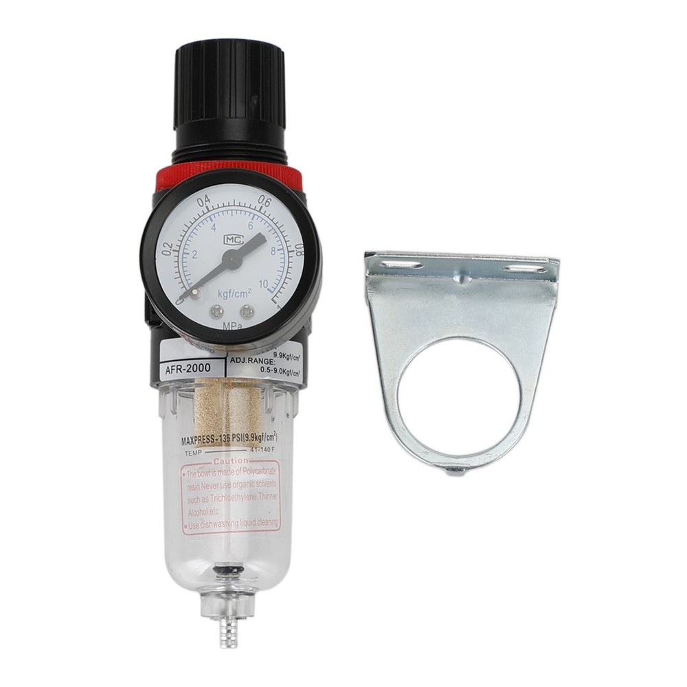 AFR2000 1/4" Air Compressor Filter Water Separator Trap Tools Regulator Kit E4