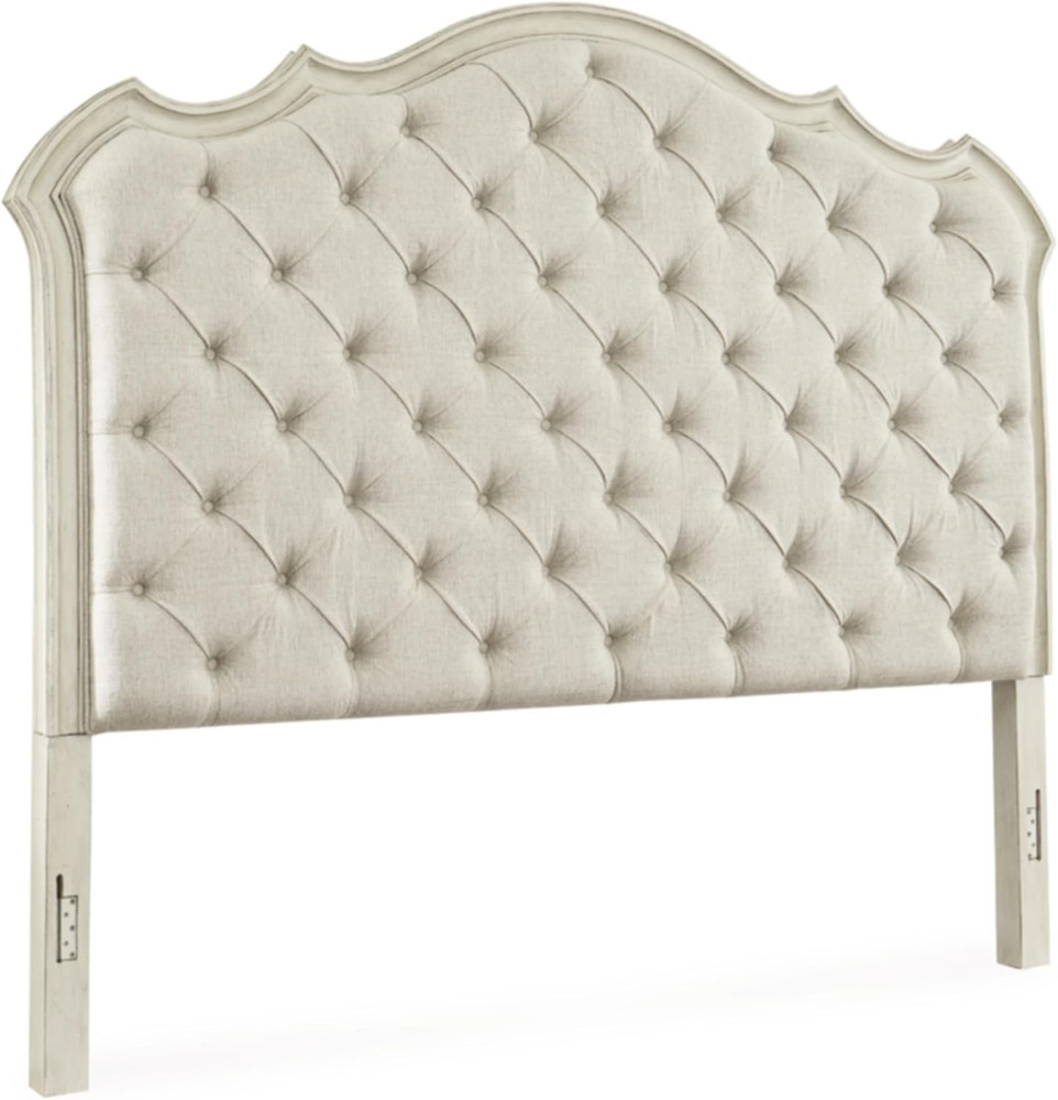 Arlendyne Classic Tufted Upholstered Panel Headboard, Queen, White