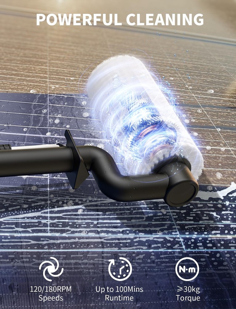 Solar Panel Cleaning Kit, 20FT Solar Panel Cleaning Brush and Pole with Soap ...