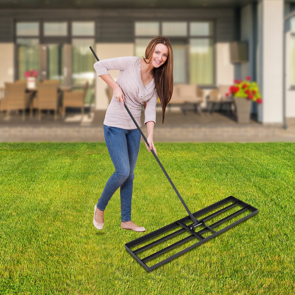 Lawn Leveling Rake, Large Levelawn Tool, 5.74FT Adjustable Handle Leveling Tool