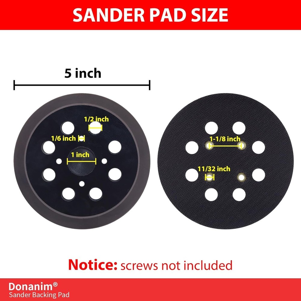 2 Pack 5" Hook & Loop Sander Pads for Craftsman, Reliable Vibration Reduction