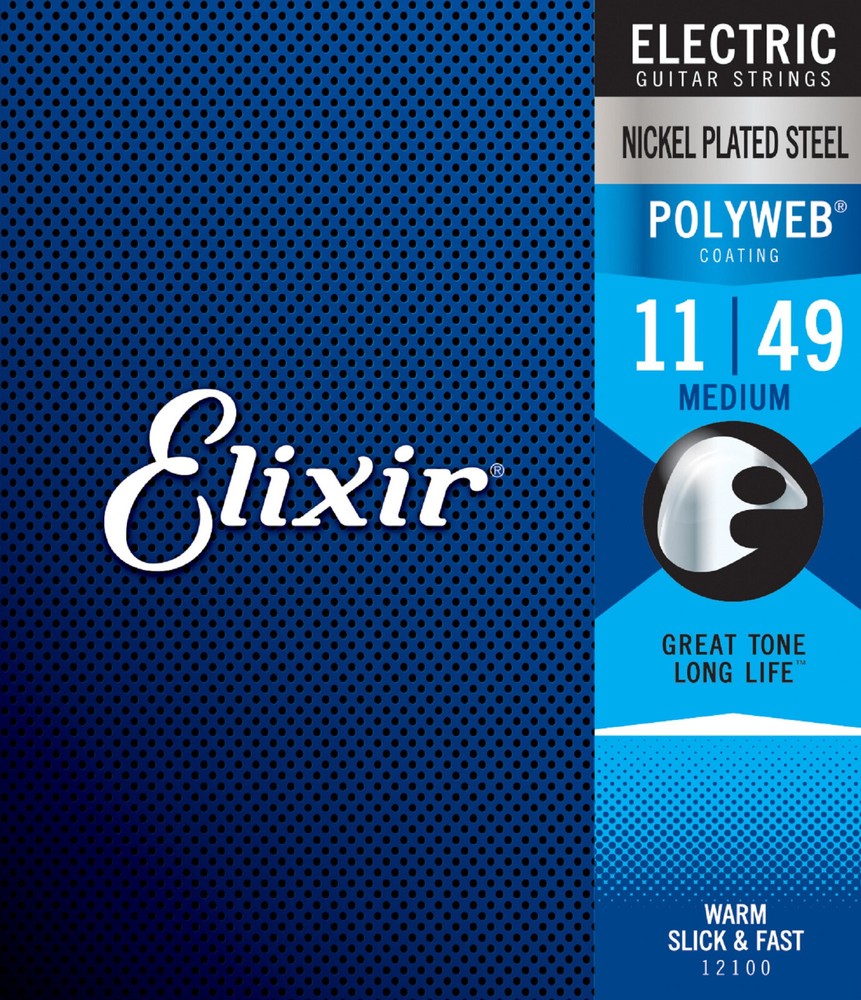 Elixir® 12100 Electric Strings POLYWEB® Coating, Medium (.011-.049)