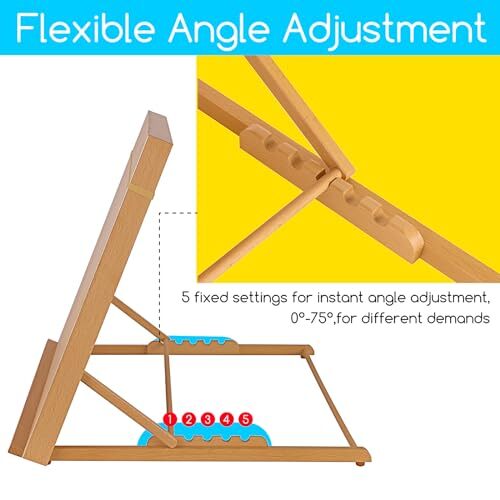 Desk Easel Adjustable Art Stand: 5-Position Drawing Easel - Portable Table A2