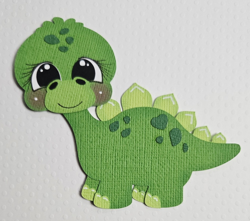 Green Stegasaurus. Scrapbook, Card making Paper Piecing