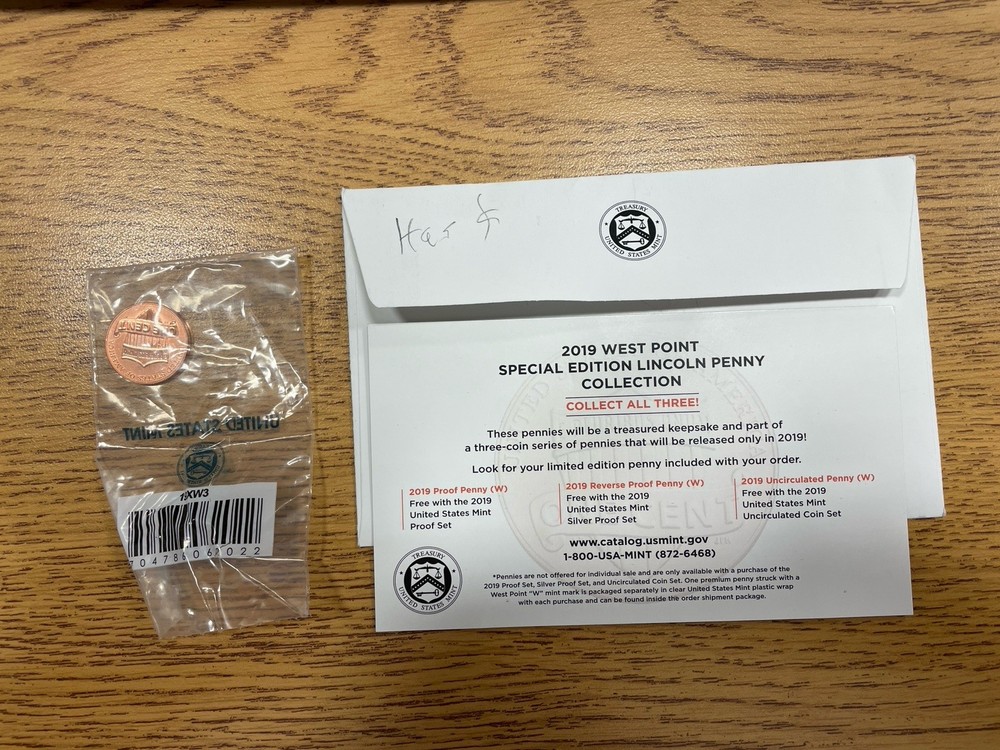 2019 West Point Reverse Proof Lincoln Cent Penny Sealed with COA