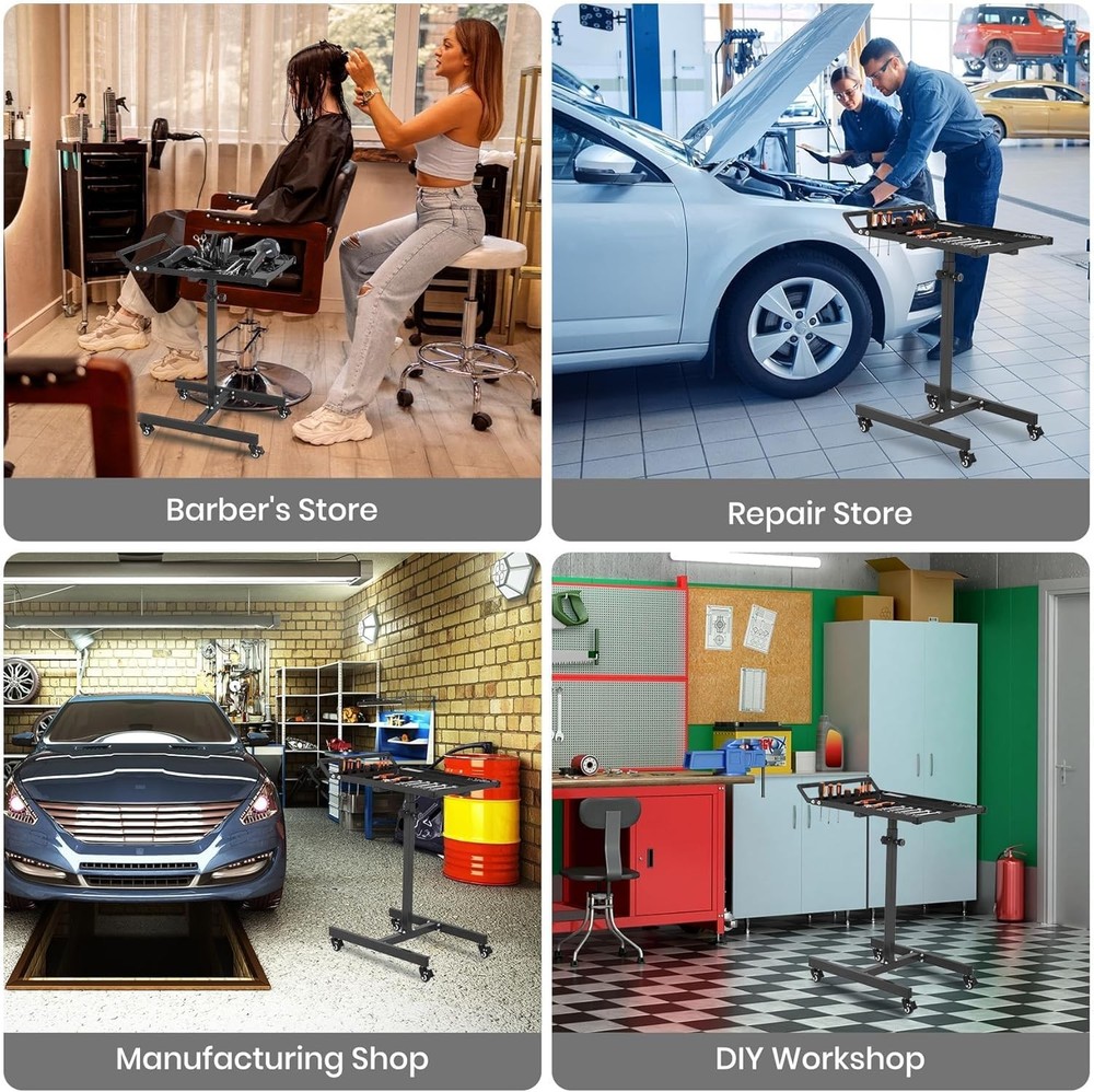 Heavy-Duty Mobile Workbench with Wheels, Rolling Tool Tray Table,300Lbs Capacity