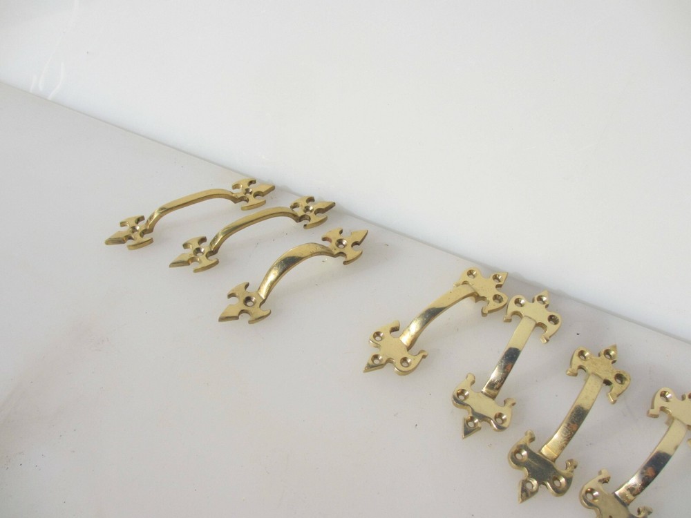 Brass Drawer Handles Cupboard Pulls Cabinet Fleur