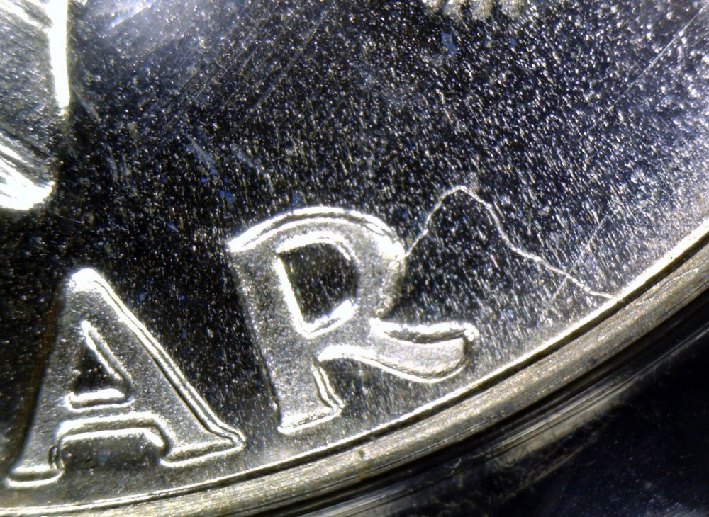 1953 ERROR ANACS PR66 Struck Thru Thread SILVER Franklin Half GEM PROOF Coin