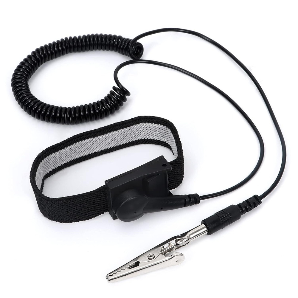 Anti-Static Wrist Strap with Adjustable Band & Extra Long Cord
