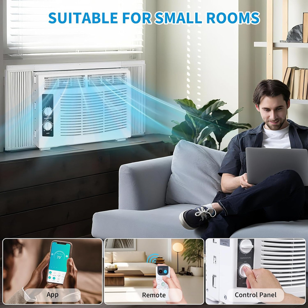 5000 BTU Window AC Unit - Quiet, Energy-Efficient Cooling with Remote Control