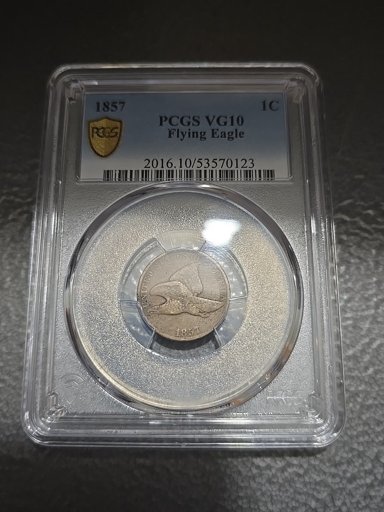 1857 Flying Eagle Cent 1c PCGS VG10