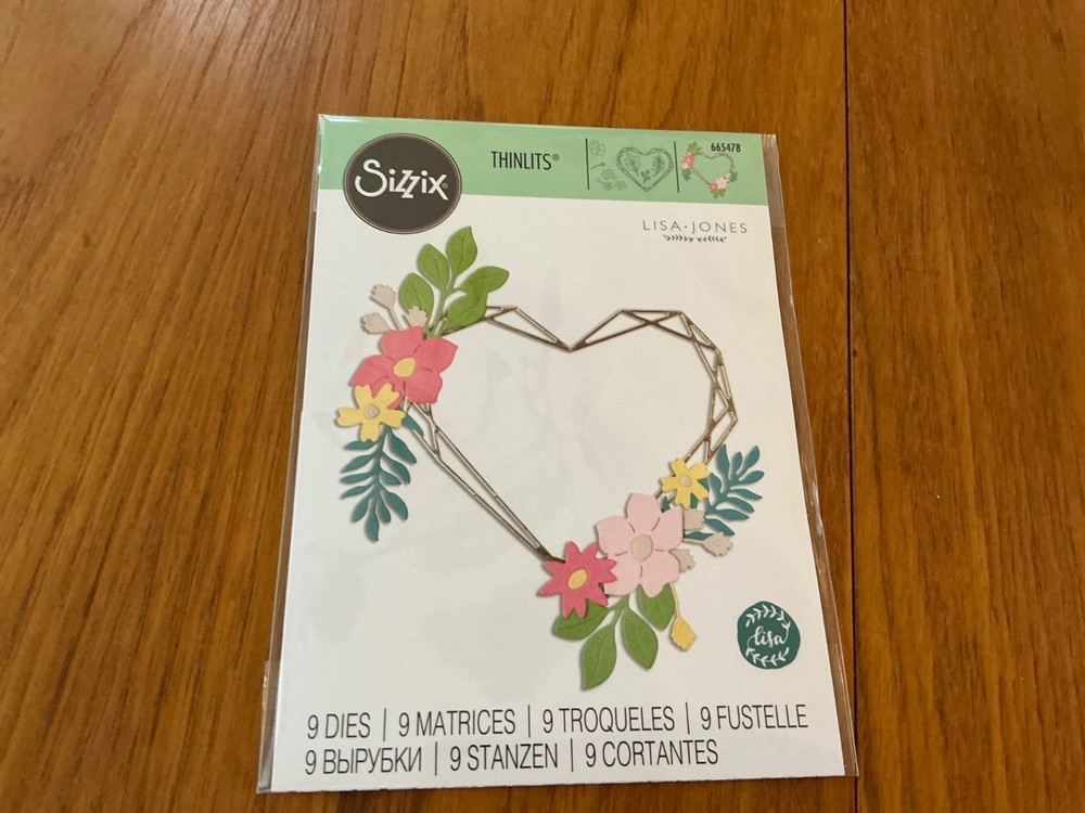 Sizzix Thinlits Floral Geo Heart Frame Die Set, #665478