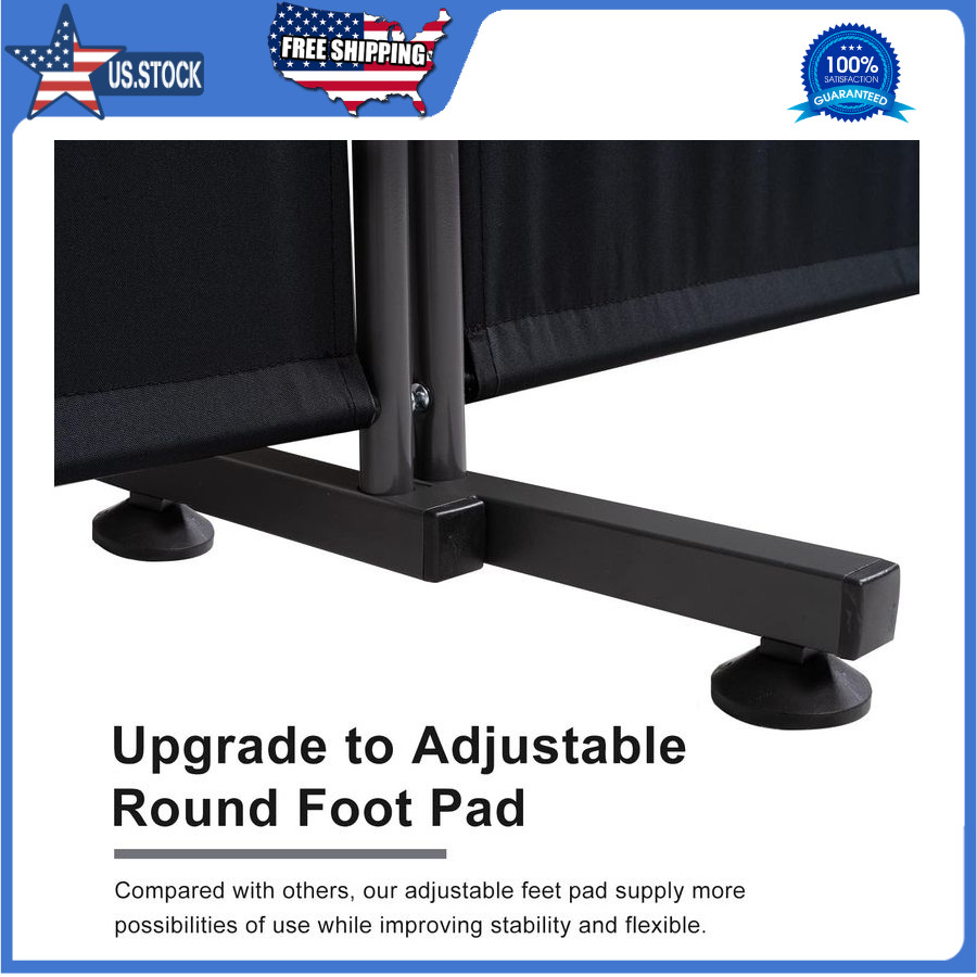 6FT 3-Panel Folding Room Divider Privacy Screen Freestanding Fabric