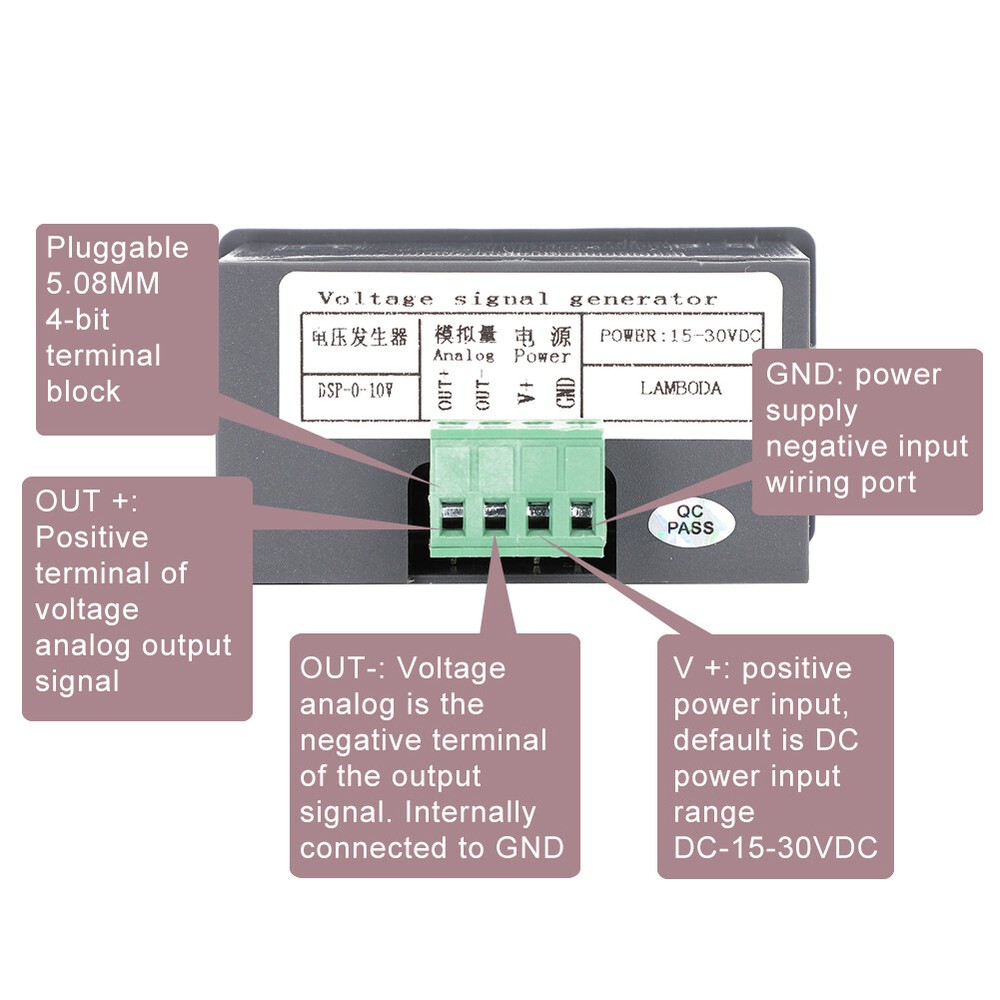 Digital Voltage Generator Adjustable Multiturn Potentiometer 0-10V